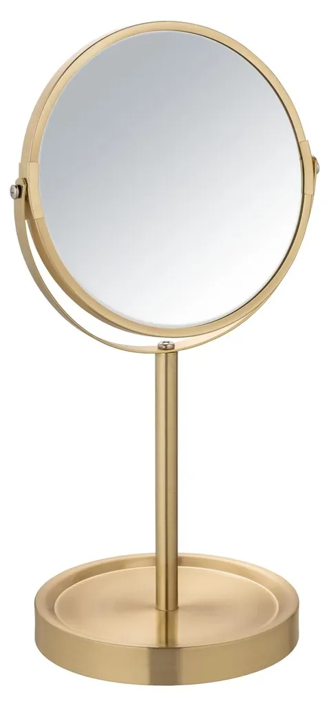 Miroir de maquillage Alata or mat grossissant 3x avec tablette Ø 17 cm