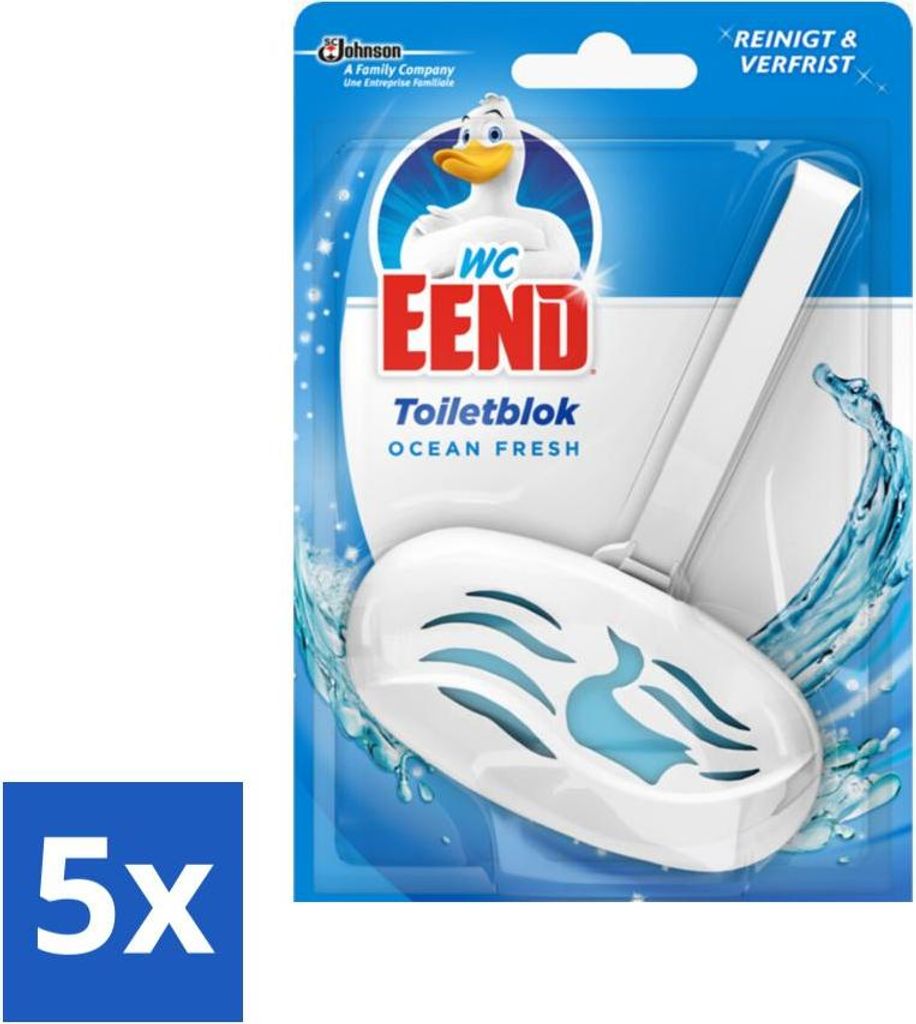 WC-Ente - Ocean Fresh - Toilettenstein - Frischer Meeresduft bei jeder Spülung - 40 gr - Vorteilspack - 5 Stücke