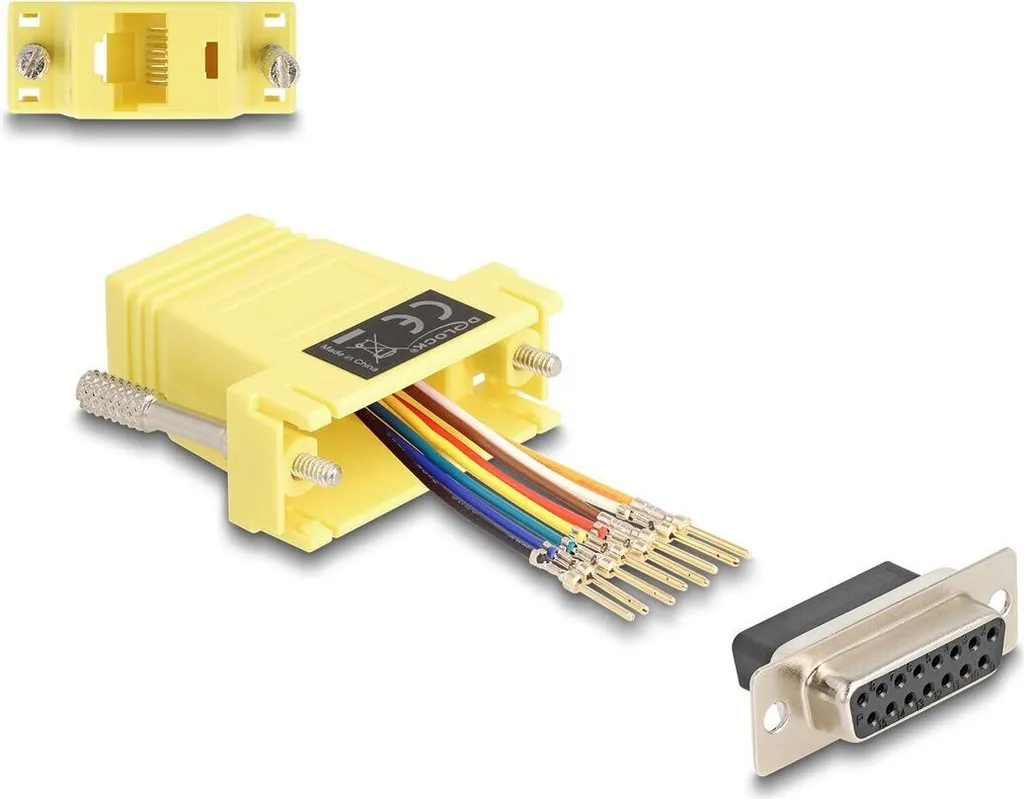 Adattatore Seriale D-Sub15 Bu/Bu Delock Giallo - Kit Personalizzabile