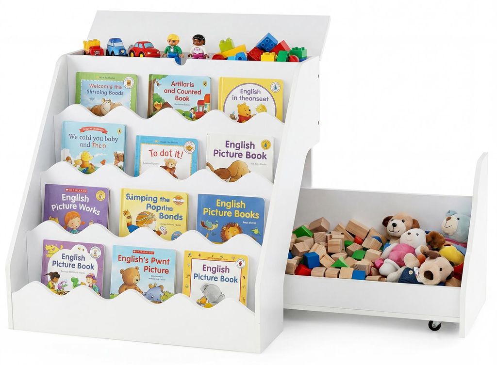 COSTWAY 4 stufiges Kinder Bücherregal, Kinderregal mit Fach Produktbild 