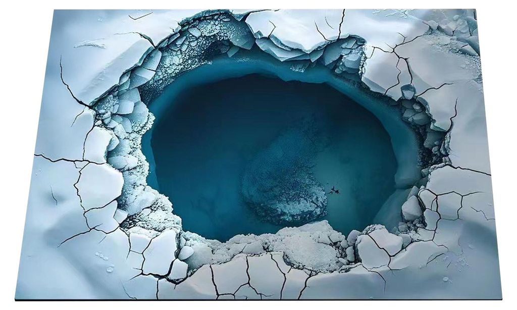 Optische Täuschung Fußmatte 3D-Loch-Teppich Realistischer bodenloser Gruben-Eingangsteppich Rutschfeste Fußmatte für Wohnzimmer, Schlafzimmer, ...