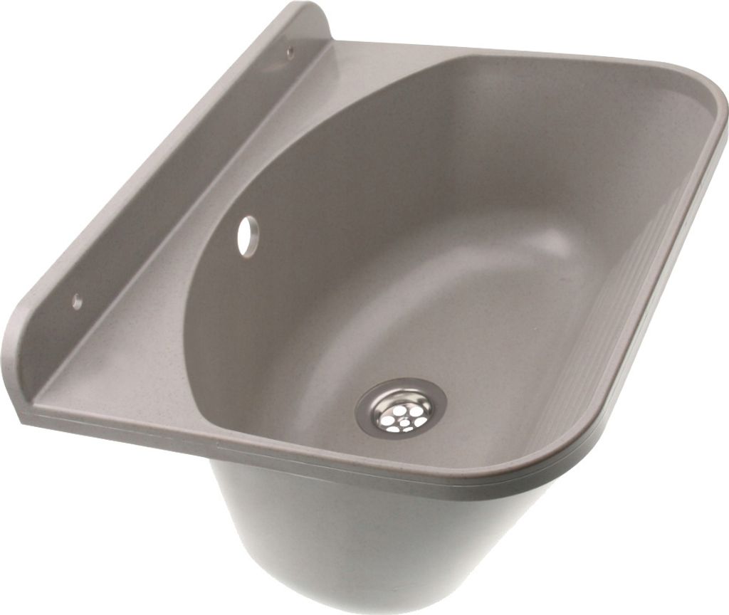 ADGO Waschbecken für Waschküche Garage Becken Grauer Granit 46x36x20 cm