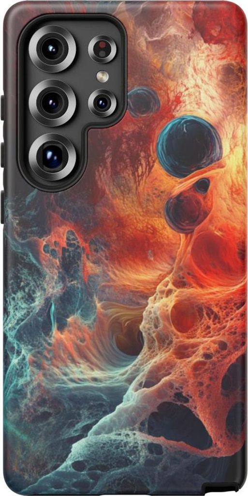 Abstrakte Feuer- und Meeresstruktur – Hülle Kompatibel mit Galaxy S25 Ultra