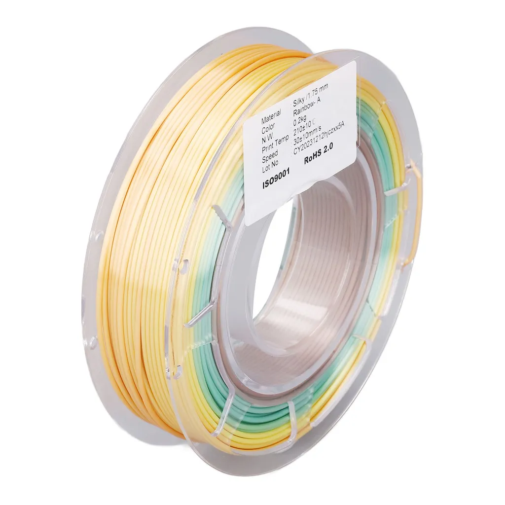 Filamento PLA, filamento PLA della stampante 3D, filamento PLA della stampante 3D 1,75 mm, bobina di filamento PLA della stampante 3D, filamento PLA della stampante 3D 200 g, pacchetto di filamento PLA della stampante 3D, filamento PLA lucido di seta, filamento PLA multicolore gradiente - 6