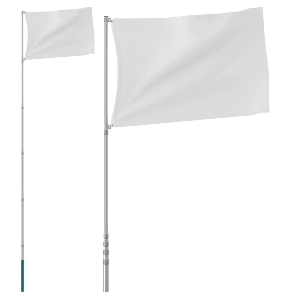 Teleskop-Fahnenmast Silbern 5,5 m Aluminium