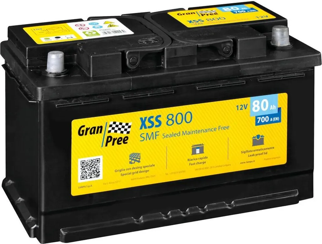Batteria GRAND PRIX SMF 80AH compatibile con Yamaha Honda e Suzuki