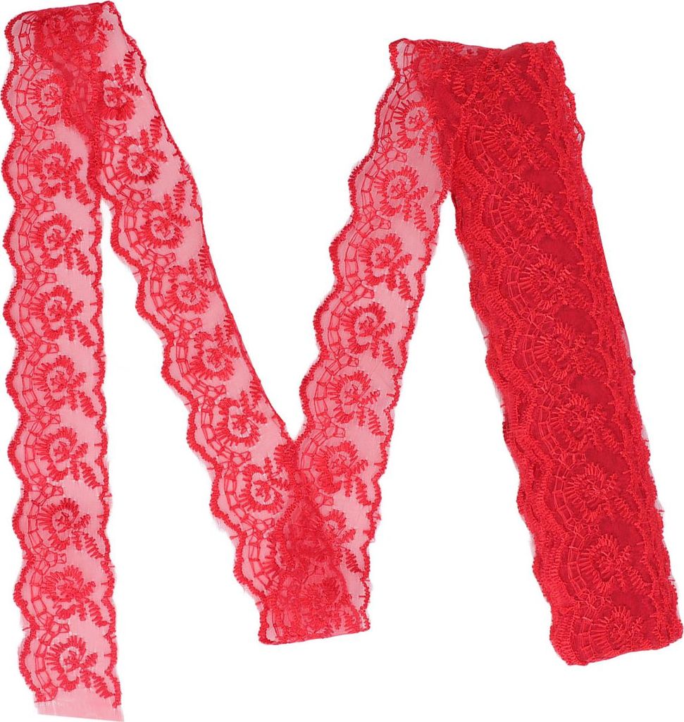 10 Yards (ca. 9,1 m) weiches, elastisches Spitzenband aus rotem Stoff zum Nähen von Kleidung, Hochzeitsdekorationen, Geschenkverpackungen usw.