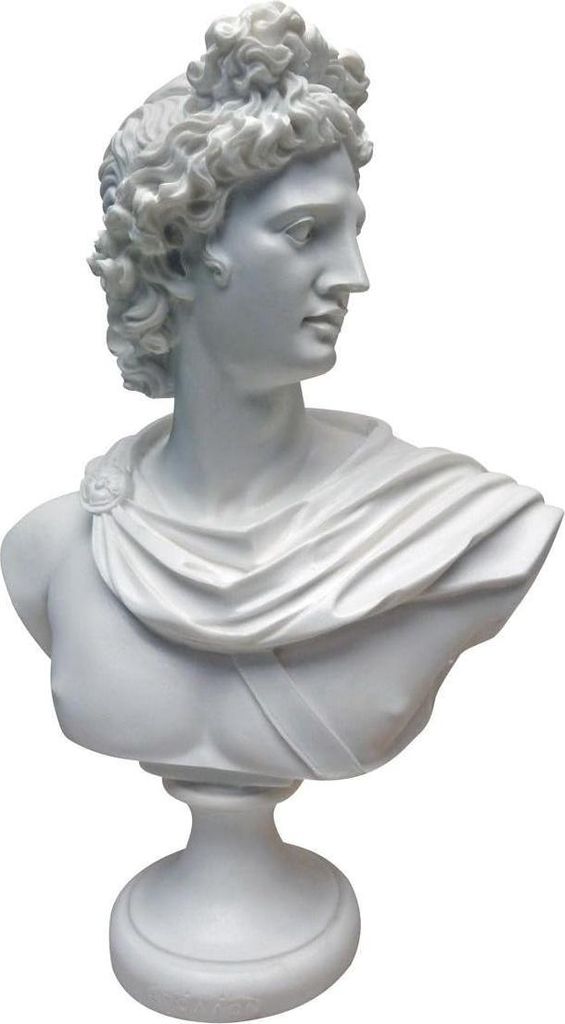 Apollo Belvedere Bustenbild - marmeren Harz - 30 cm - weiß