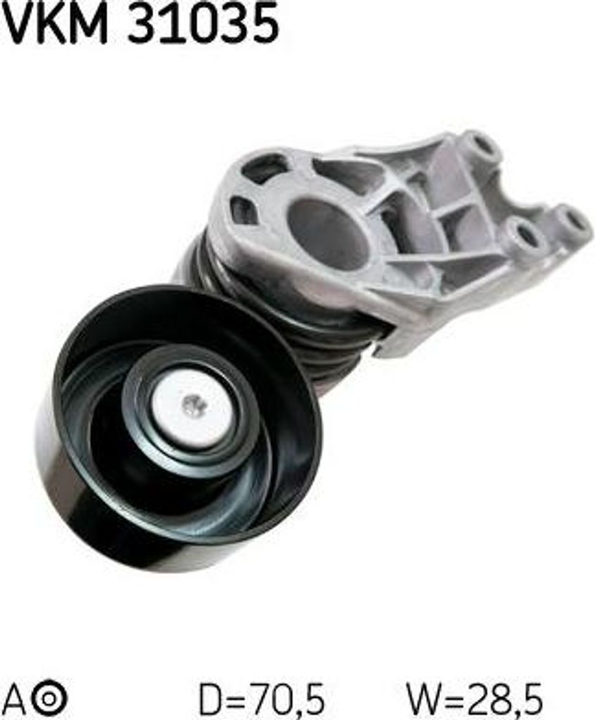 SKF VKM31035 Spannrolle, Keilrippenriemen OE 045903315A kompatibel mit Ibiza, Fabia, Roomster, Fox, Lupo, Polo 9N, Cordoba, A2