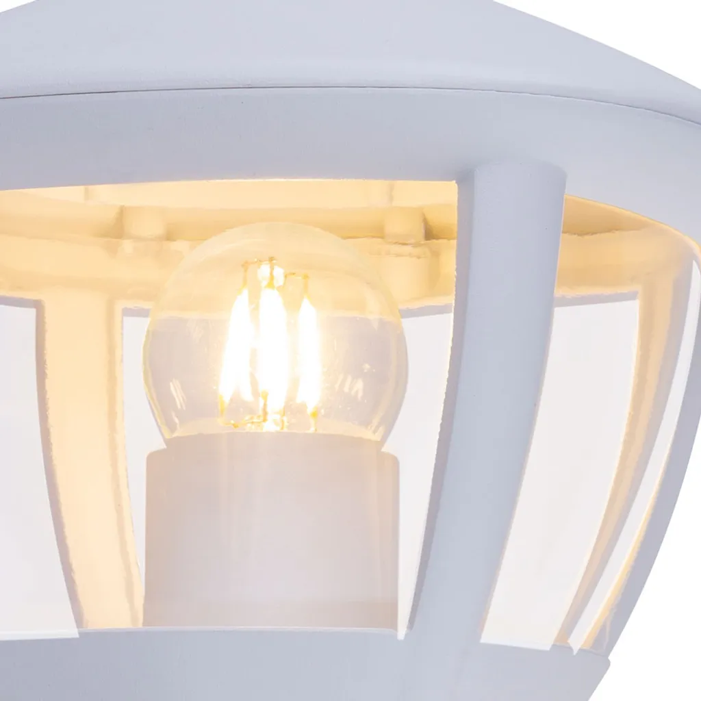 Applique murale lanterne NOLLO en alu blanc 17,5 cm pour extérieur