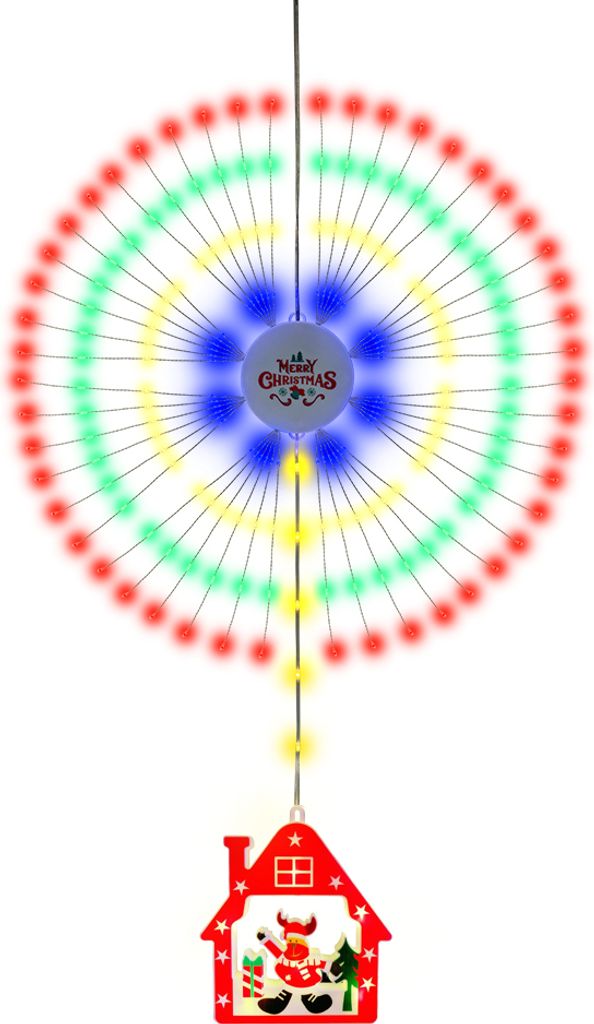 Weihnachtslichterketten, Buntes Licht, 8 Beleuchtungsmodi, Feuerwerksförmige Lichter, IP65 Wasserdicht, batteriebetrieben Haus