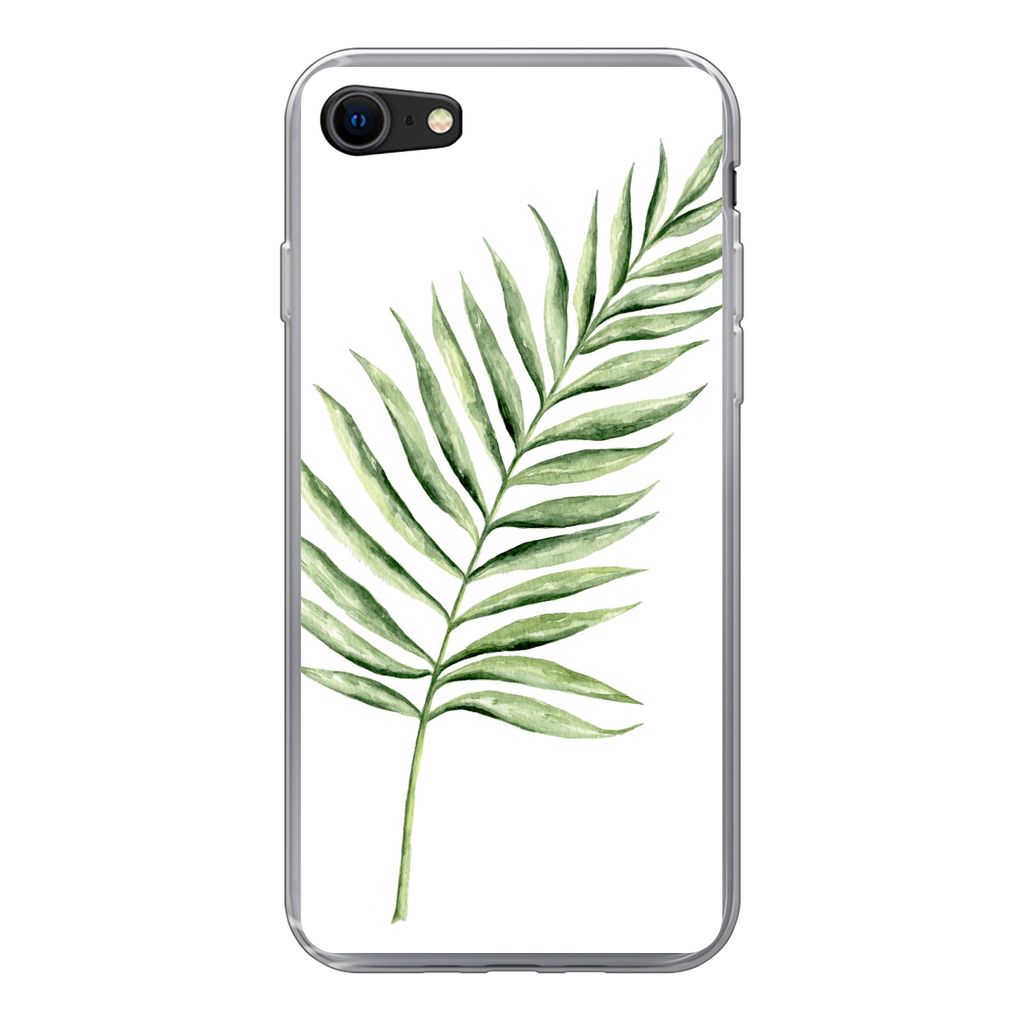 MuchoWow Handyhülle Schutzhülle Hülle für iPhone 7 Pflanze - Aquarell Silikon Softcase Handy Hülle - Kartenhalter
