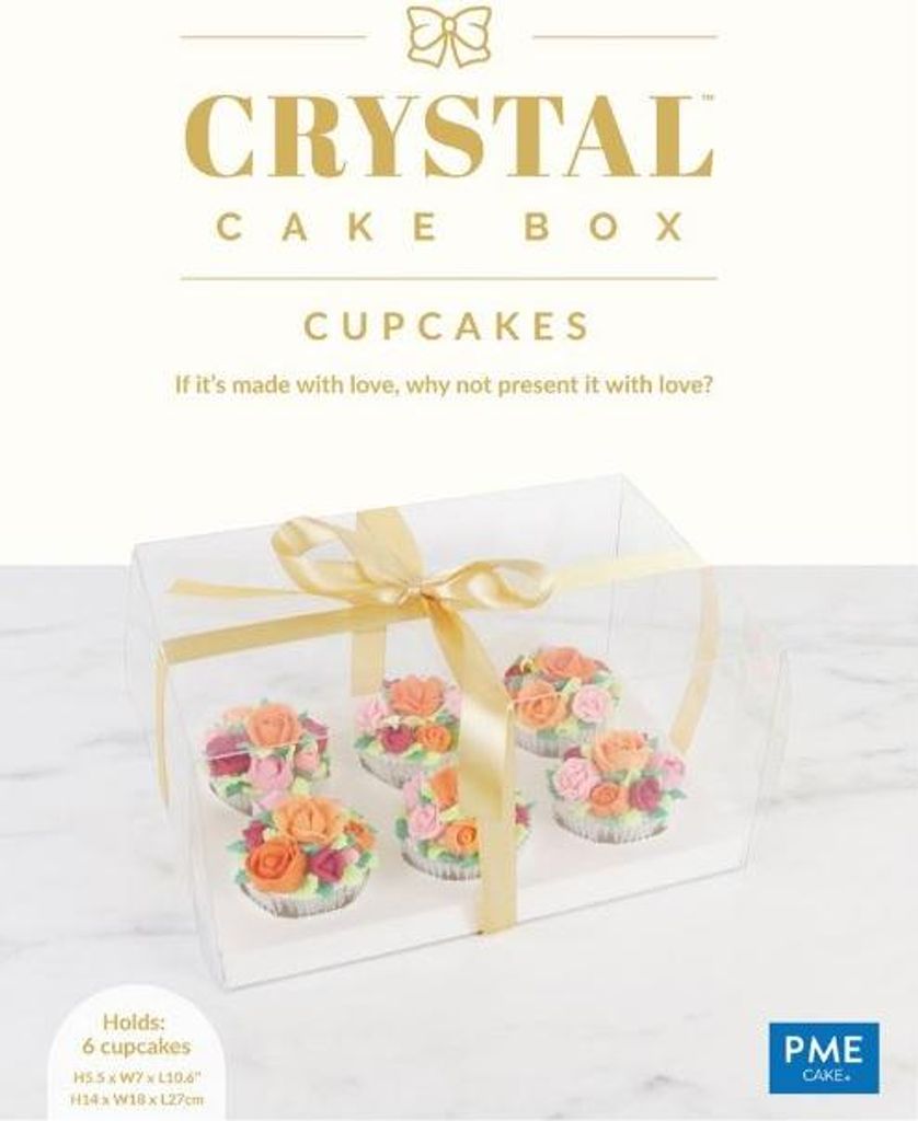 Transparente Cupcake-Box 6 Stück, 14 x 18 x 27 cm Produktbild 