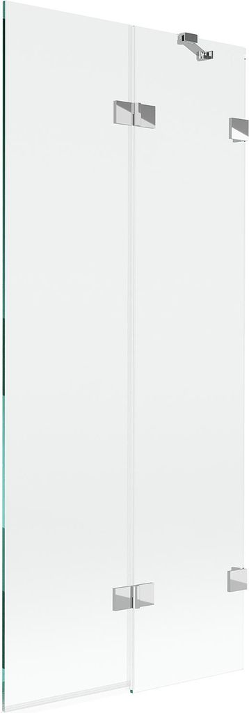 Mexen Lunar Badewannenwand 2-flügelig rechts 80 x 150 cm, transparent, Chrom - 897-080-100-01-00-P