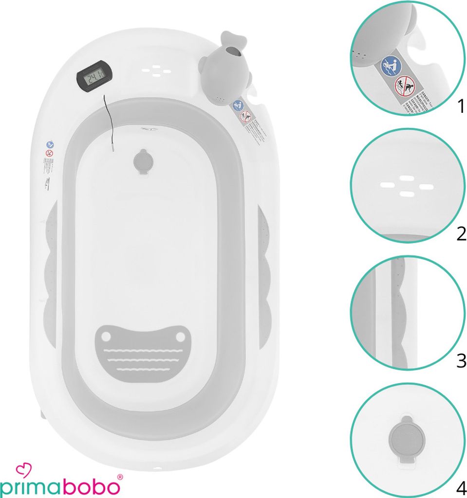 Primabobo OLA Faltbare Babybadewanne mit Gestell, Spielzung Produktbild 5