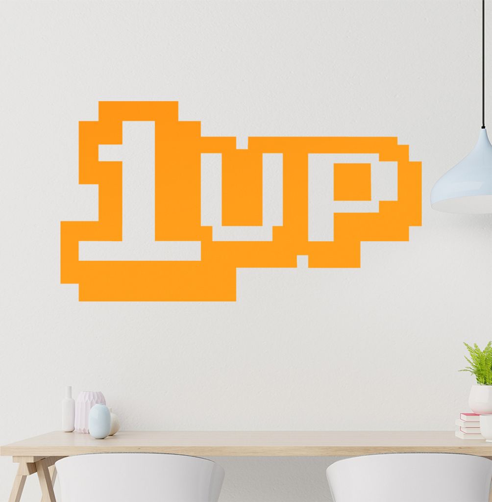 Level Up Wandtattoo in 6 Größen - Wandaufkleber Wall Sticker - Dekoration, Küche, Wohnzimmer, Schlafzimmer, Badezimmer