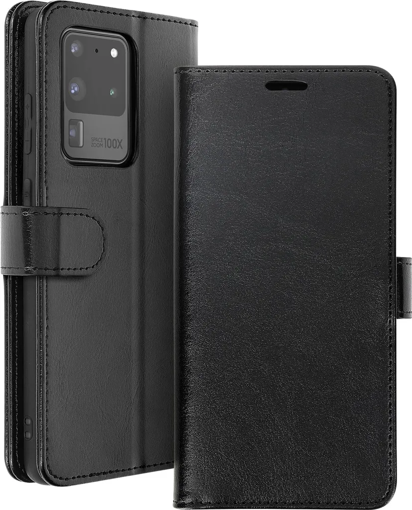 Cover Stand Galaxy S20 Ultra Avizar: Custodia Flip Nera Anti-Urto
