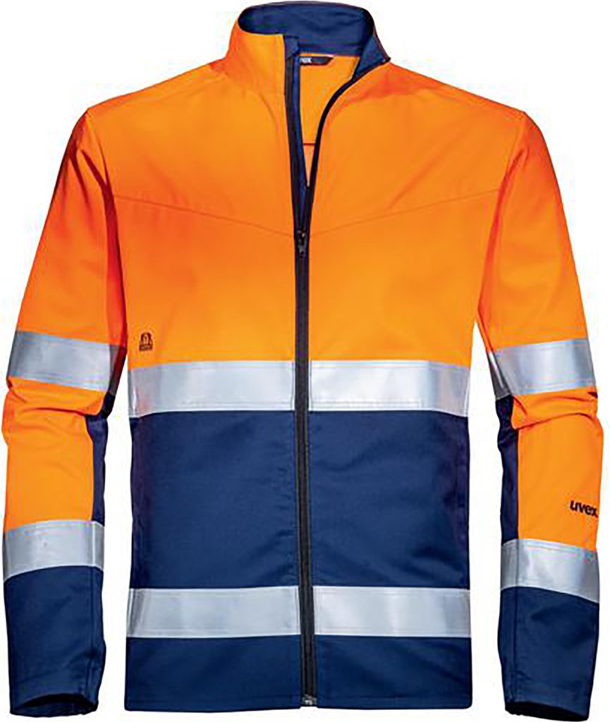 uvex Arbeitsjacke Construction orange, blau, warnorange Gr. XXL