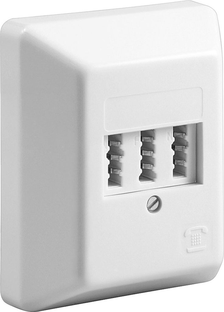 TAE Aufputzdose NFN weiß Für ein Telefon und zwei Produktbild