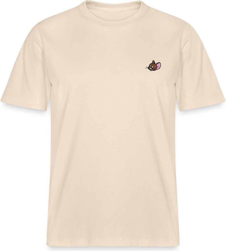 Spreadshirt Tom & Jerry Jerry Als Stick-Design Relaxed Fit Uni T-Shirt, S, Natur