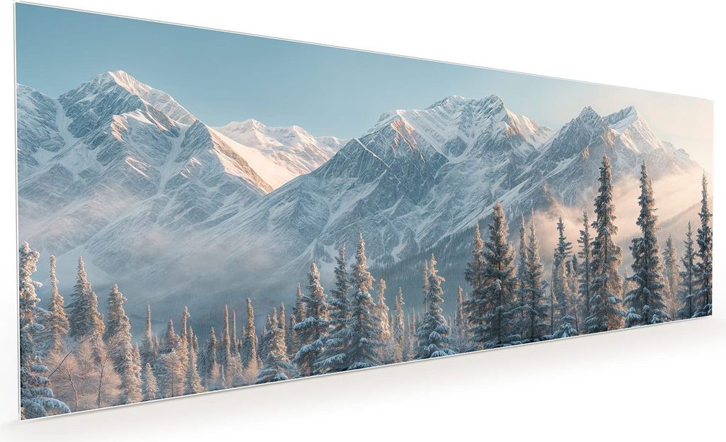 Küchenrückwand Spritzschutz Glas mit Motiv Schneebedeckte Berge 40 x 40 cm
