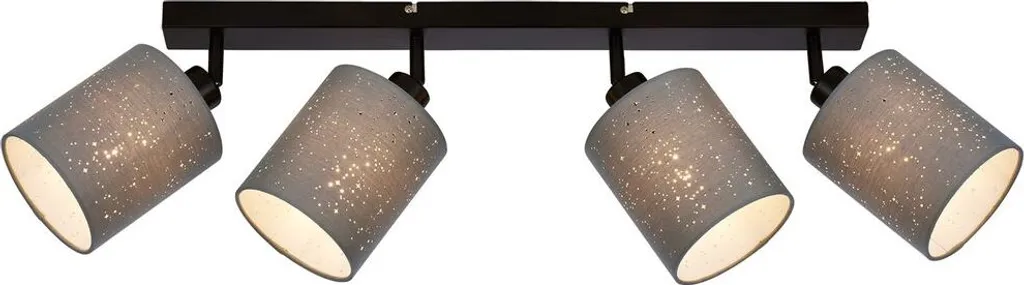 Lampada Briloner 4xE27 25W Metallo-Tessuto | Plafoniera Effetto Glitter