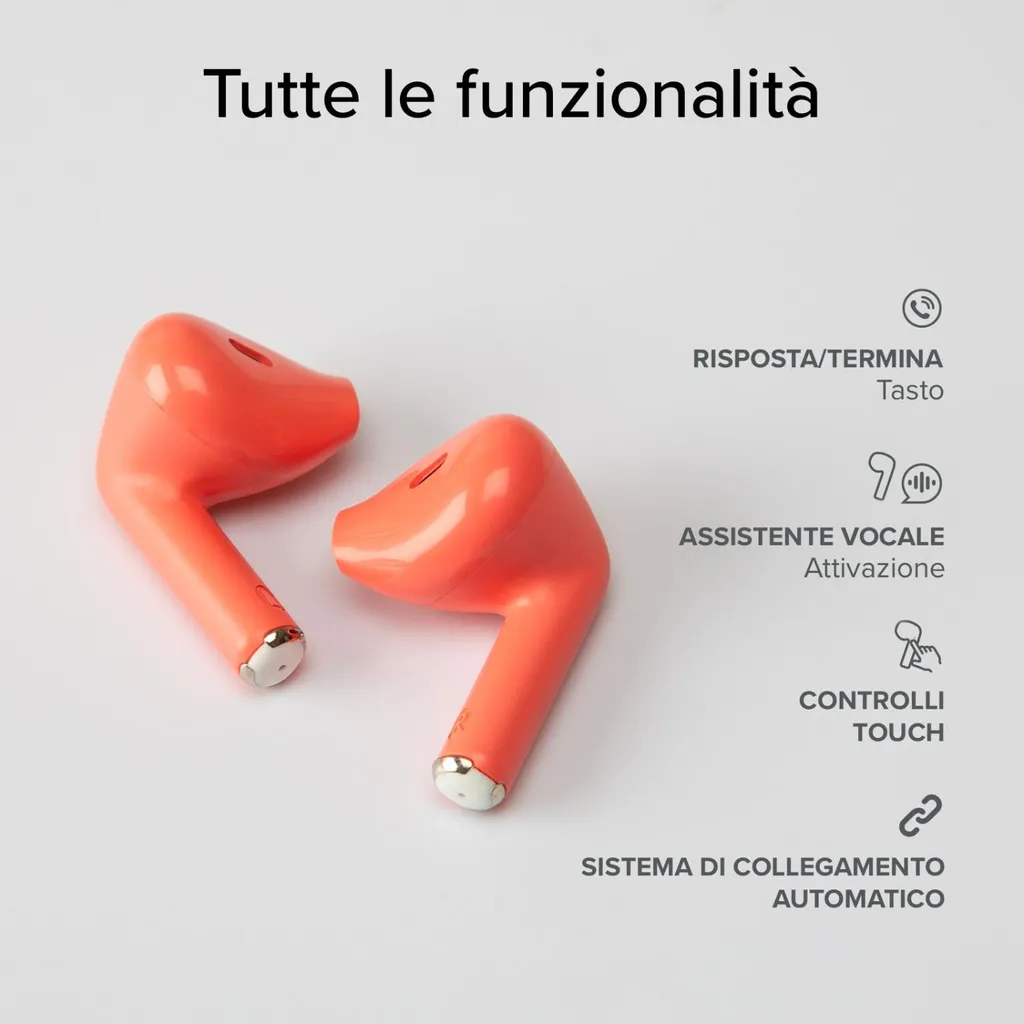 Écouteurs SBS Go Pods True Wireless Stereo TWS Bluetooth Rouge Type-C - 4