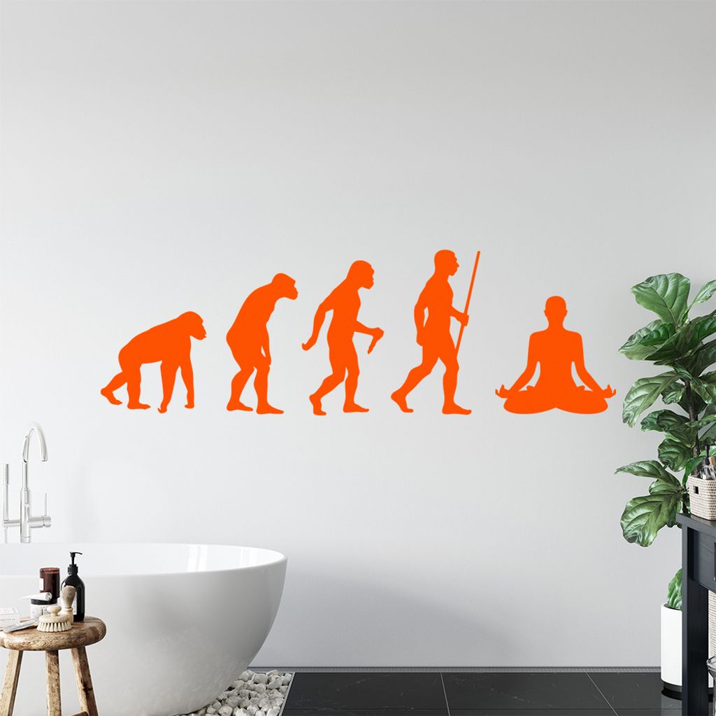 Yoga Gymnastik Evolution IV Wandtattoo Wandaufkleber Wall Sticker - Dekoration, Küche, Wohnzimmer, Schlafzimmer, Badezimmer