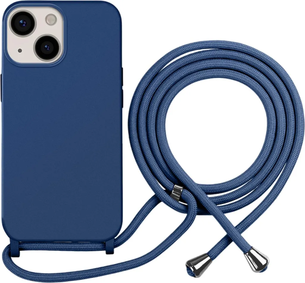 Custodia Protettiva iPhone 13 Moxie Blu Navy TPU con Catena