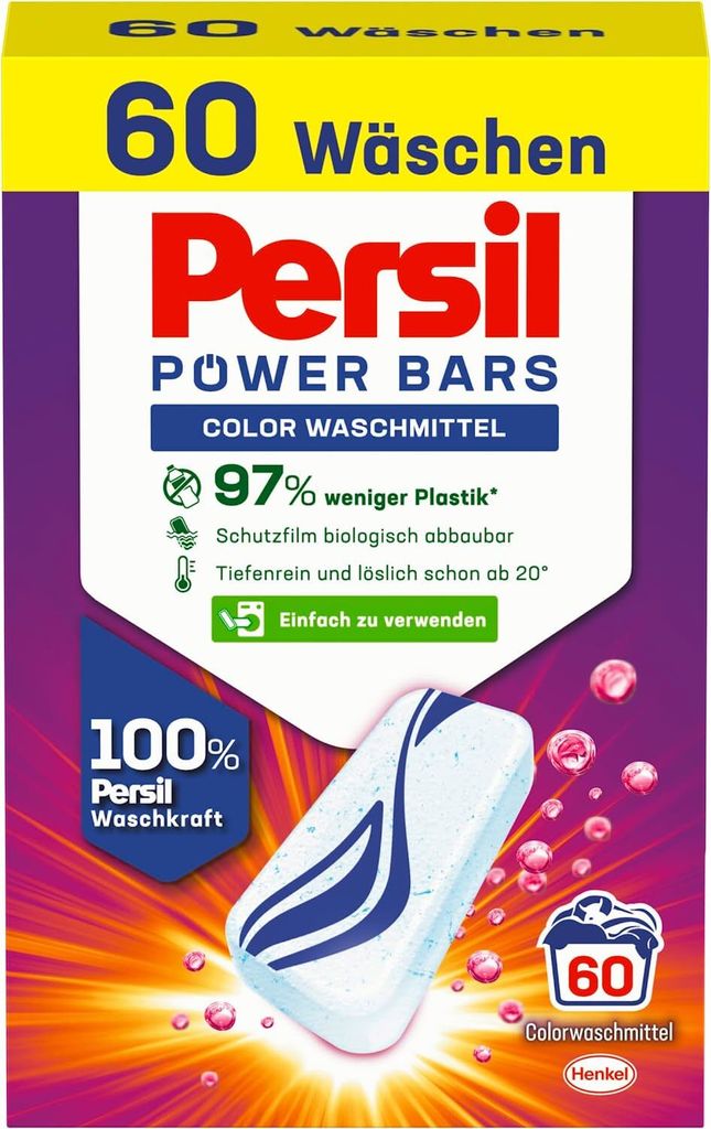 Persil Power Bars Color Waschmittel (60 Waschladungen), Buntwaschmittel