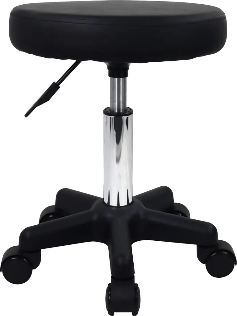 Tabouret pour Table de Massage Mobile et Ajustable Noir Spécial Spa