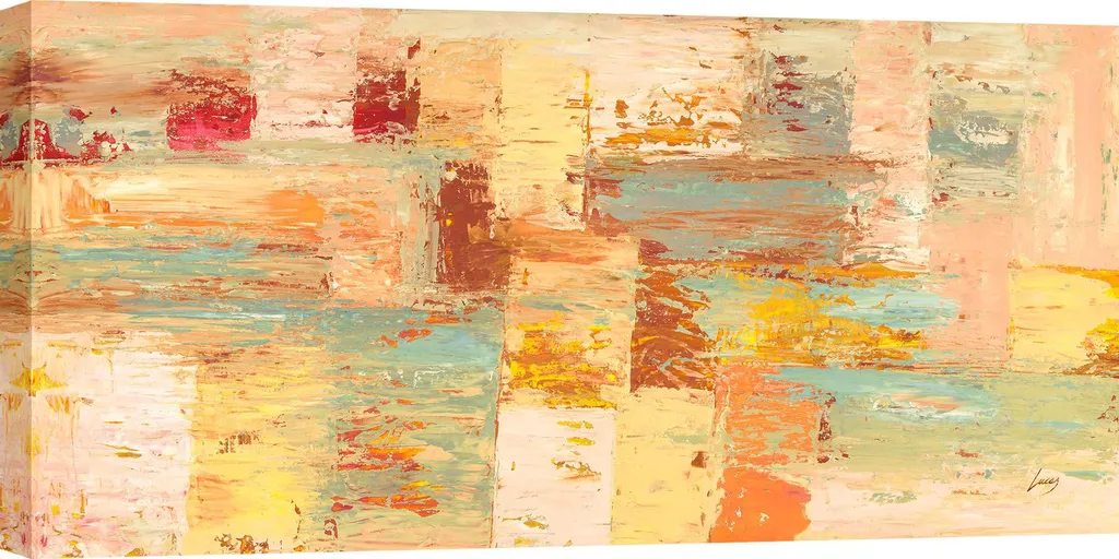 Opera Astratta Lucas Vibrazioni Estive 70x35 - Tela Fine Art Italy