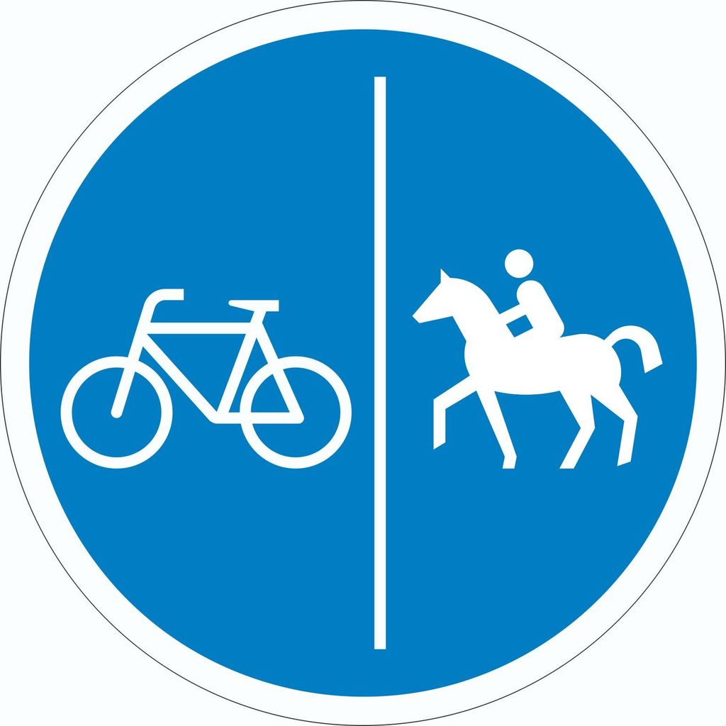 Aufkleber Kreis Getrennter Rad- und Reitweg Symbol Ø500mm