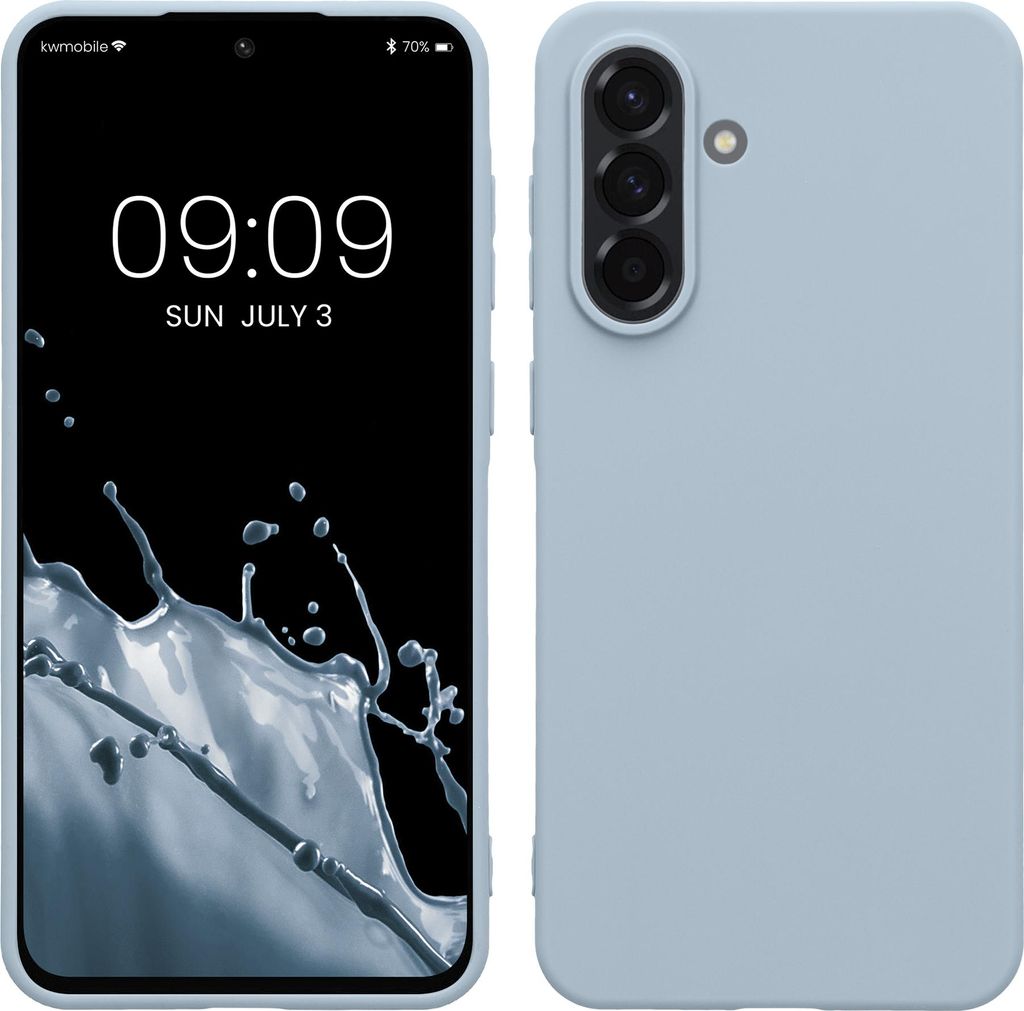 kwmobile Hülle kompatibel mit Samsung Galaxy A56 5G Hülle - weiches TPU Silikon Case - Cover geeignet für kabelloses Laden - Hellblau matt