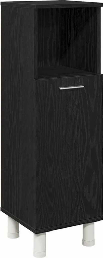 Colonna Bagno Nera Rovere 30 cm - Mobiletto Design Moderno Salvaspazio