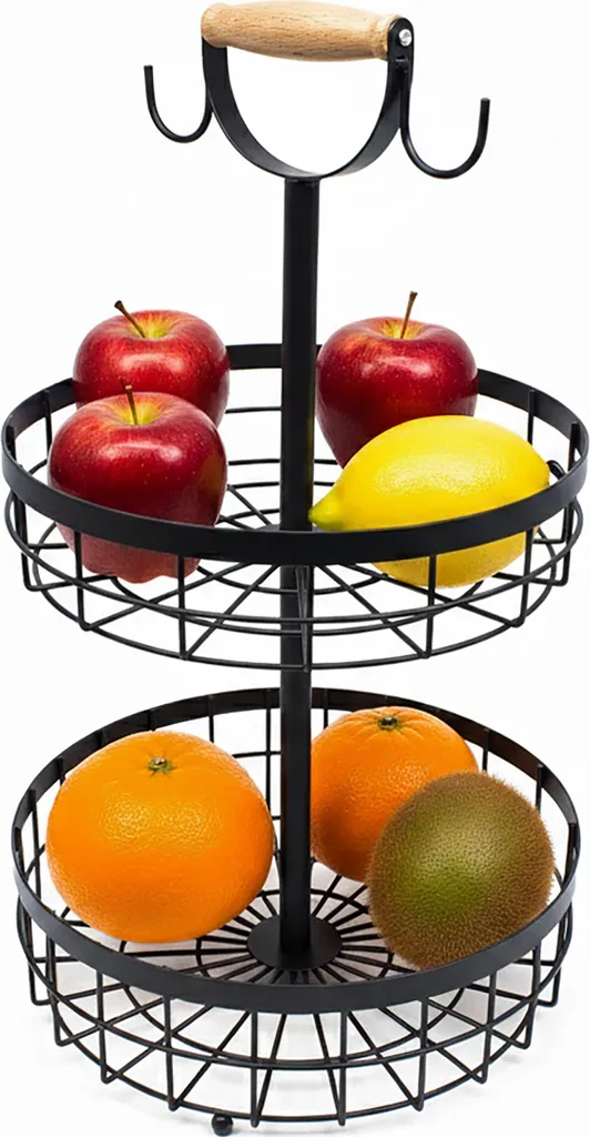Corbeille à fruits à 2 niveaux pour éviter l'encombrement du plan de travail