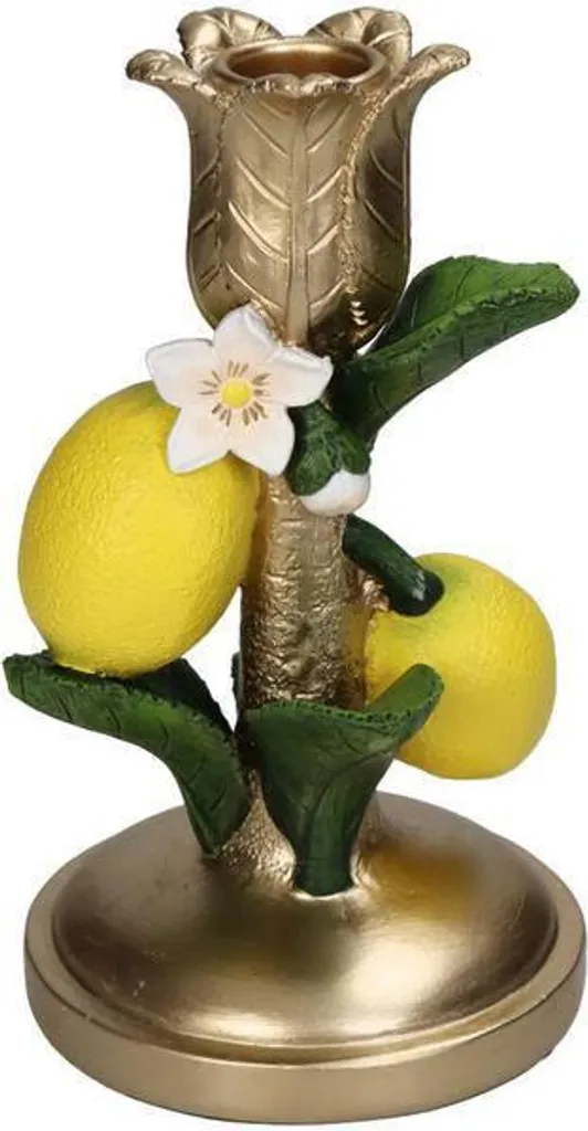 Portacandele al limone - 18 cm - Portacandele decorativo in giallo fresco - Decorazione da tavolo e accessorio per la casa - Idea decorativa estiva