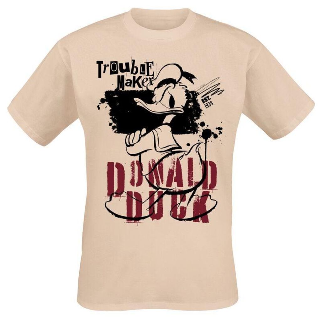 Mickey Mouse T-Shirt Herren Donald Duck - Trouble Maker sand 3XL