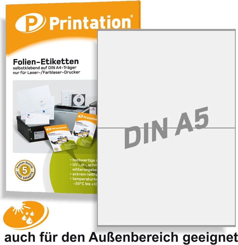 Universal Etiketten 210 x 148,5 mm WETTERFEST - Produktbild 