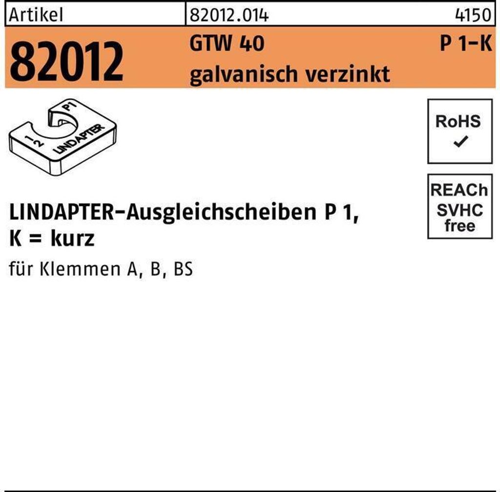Ausgleichscheibe R 82012 GTW 40 P1 M 8 / 4,0 galvanisch verzinkt
