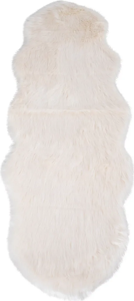 Peau de mouton Kaya Ivoire contre sol froid grand tapis 60x180cm