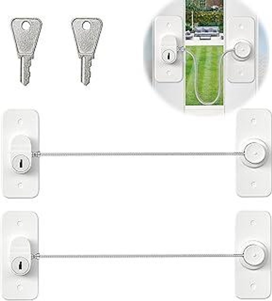 Safety Lock for Cupboards and Windows for Kids with Strong Adhesive or Screw Fixing, Suitable for Window and Refrigerator, Cupboard, Drawer, Washin...