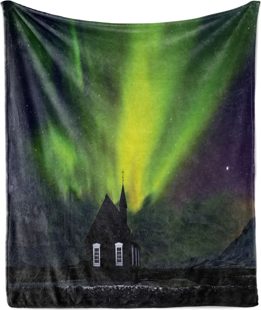 Coperta Design Religioso Sfumato ABAKUHAUS - 175x230 Verde Indaco