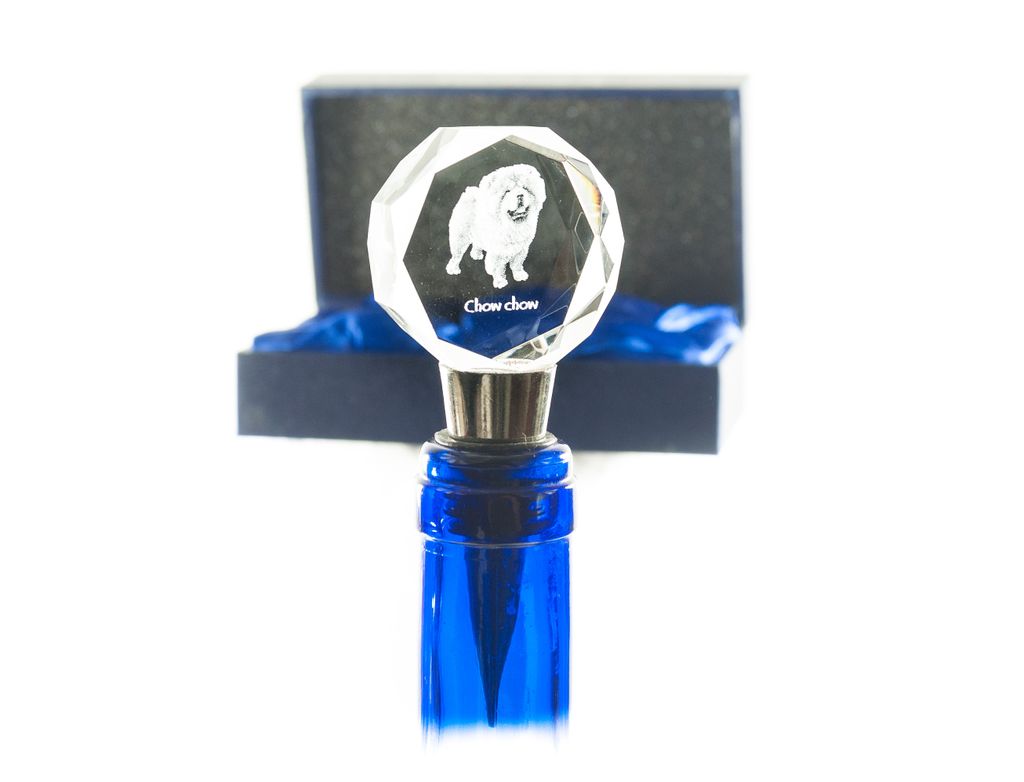 Chow Chow - Flaschenverschluss, Weinverschluss aus Kristall mit Foto, personalisiertes Geschenk für Barkeeper der Marke Art-Dog