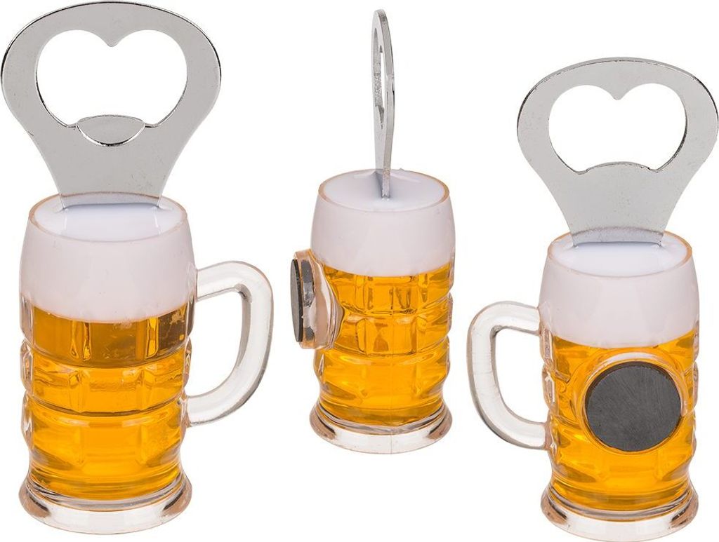 Metall Flaschenöffner Bierglas mit Magnet ca. 10,5 x 3,5 cm Produktbild 