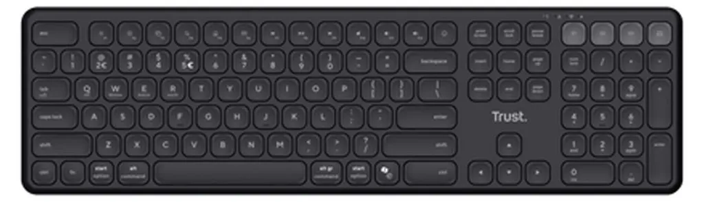 Clavier Trust Vaiya Mode Dual Wireless Bluetooth QWERTZ Noir Silencieux