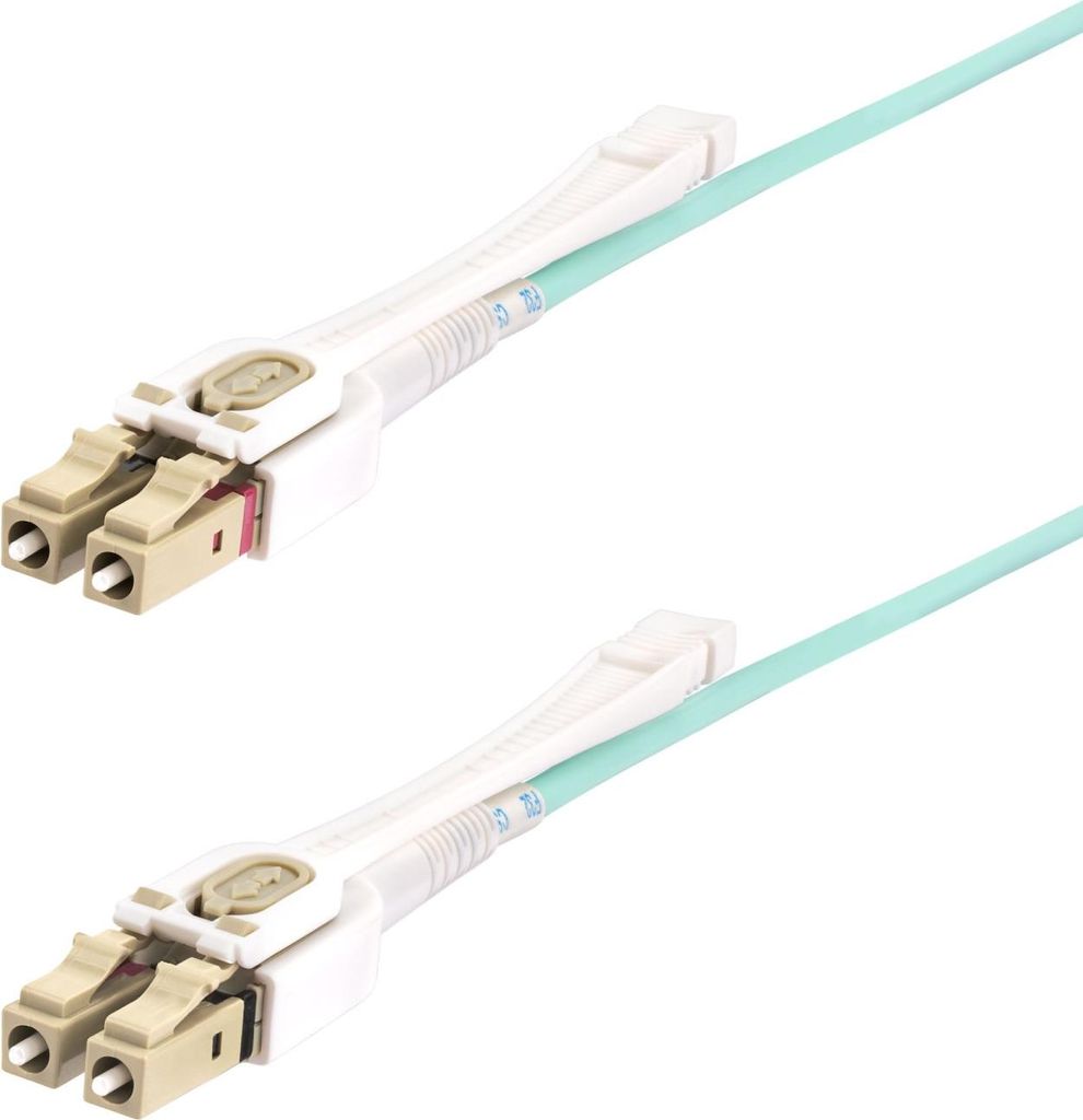 StarTech.com 8m (26ft) LC to LC (UPC) OM4 Multimode Fiber Optic Cable w/Push Pull Tabs, 50/125μm, 100G Networks, Bend Insensitive, Low Insertion Loss