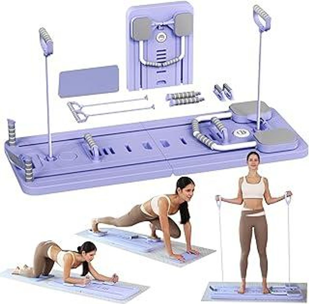 ExeractFit Pilates Board - 2025 Upgraded Plegable Pilates Reformer Machine Set per Hogar Pilates Equipment Multifuncional Rodillo Abdominales Rebot...