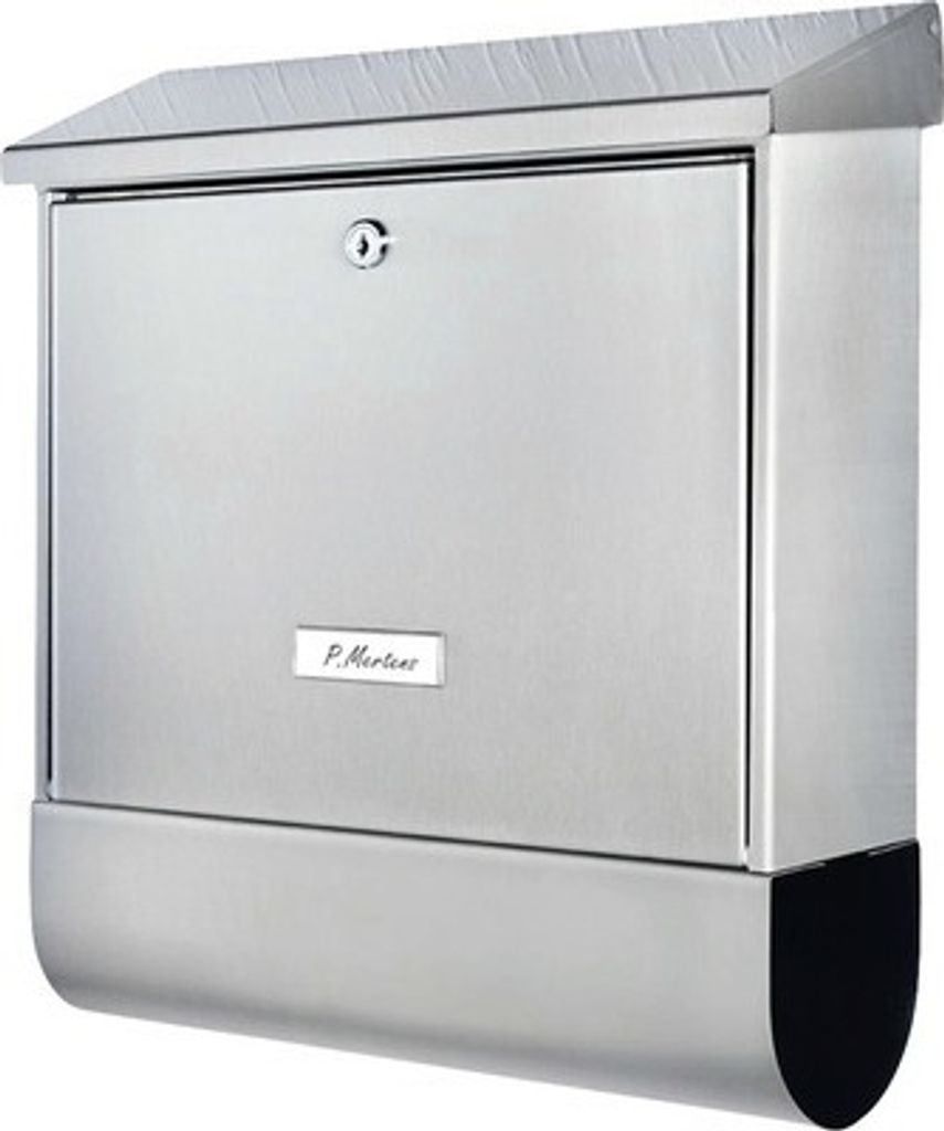 Burg Wächter Briefkasten-Set Stahl verzinkt BxHxT 380/425/115 mm Castello Set silber mit Zeitungsrolle