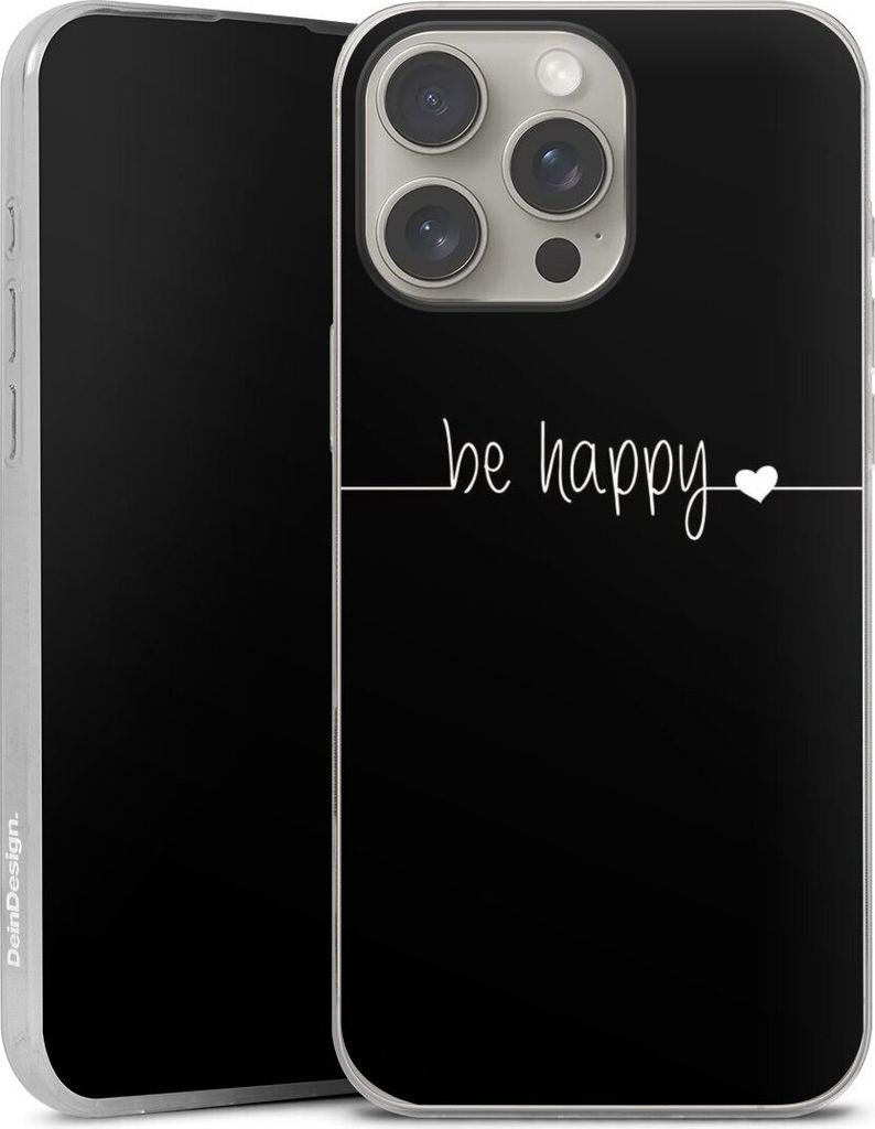 DeinDesign Slim Hülle für Apple iPhone 16 Pro Max Silikon Case Ultra Dünn Handyhülle Glück Sprüche Statement